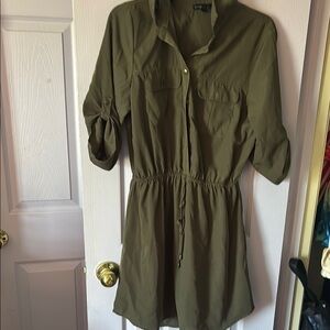BeBop Khaki Shirt Dress
